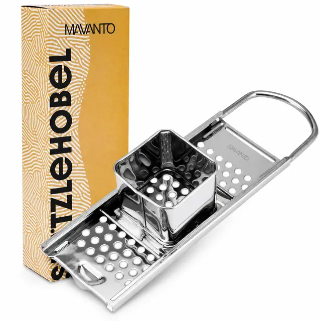 MAVANTO® Râpe à spaetzle en INOX pour spaetzle et knepfle faits maison - Machine à spaetzle va au lave-vaisselle et convient à toutes les casseroles jusqu'à Ø 30cm