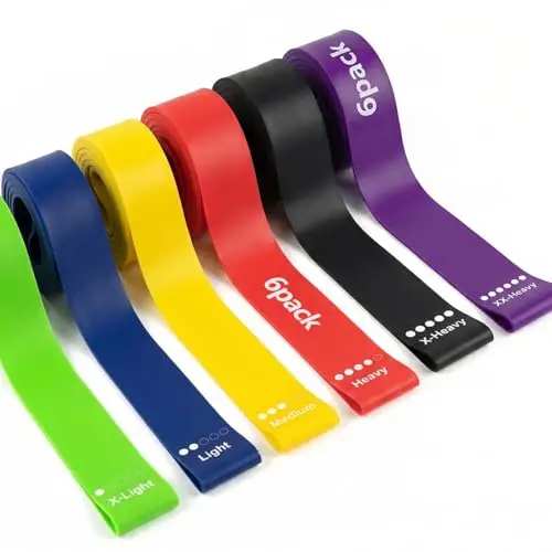 6 Grandes Bands de Résistance Larges pour Jambes et Fessiers – Élastiques de Sport en Caoutchouc Synthétique Anti-Glisse – sans Tissu pour Squats, Kickbacks & Renforcement