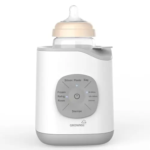 Chauffe Biberon, Grownsy Chauffe Biberon Bébé Électrique Rapide 9 en 1 pour Lait Maternel ou Formule Technologie de Bain-marie, Arrêt Automatique Sans BPA Stérilisateur