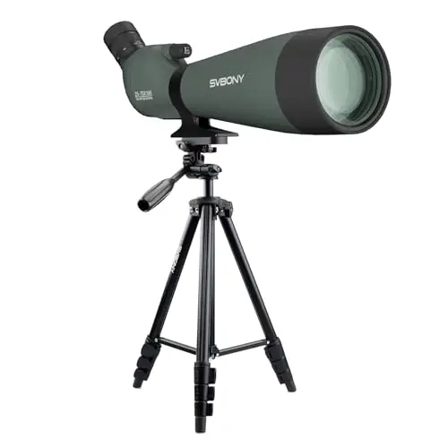 Svbony SV28 25-75x100mm longue-vue avec trépied, grand champ de vision, images claires et claires, HD Bak4 FMC Spotter Scope avec adaptateur smartphone, pour tir sur cible, observation des oiseaux