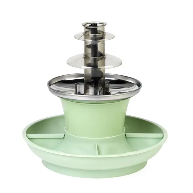 Giles & Posner Mini fontaine à chocolat – Machine électrique à 3 niveaux avec base de fonte, arrêt automatique, 0 °C à 50 °C, trempage et partage de fête, fraises/fruits, plateaux alimentaires