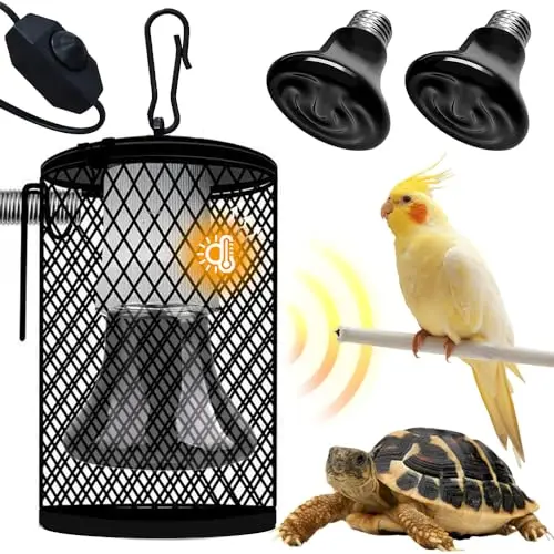 Lampe Chauffante pour Reptiles,A lampe Chauffante Tortue 50W,Mpoule Chauffante poussin Pince rotative à 360°, pour Tortue, Serpent, Lézard, Cacatoès, Caméléon, Plantes Succulentes etc