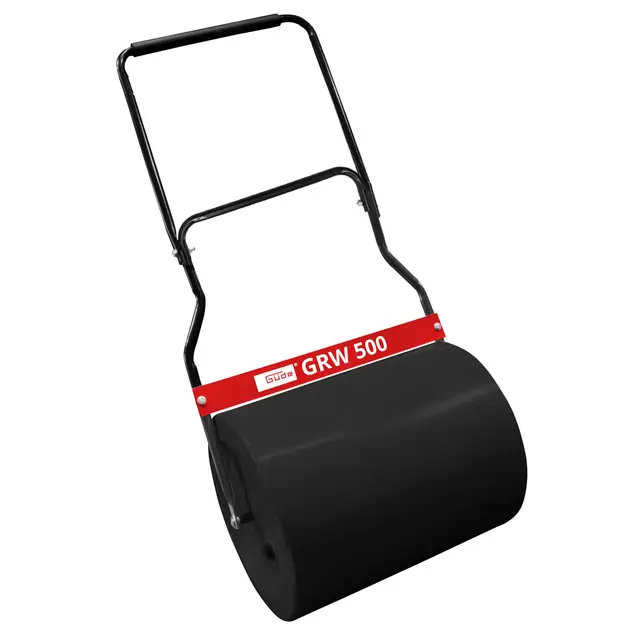 Güde GRW 500-62 Rouleau à Gazon - Largeur de Travail : 49,5 cm - Diamètre du Rouleau : 40 cm - Volume de Remplissage : 62 l - Corps en métal Robuste - Rail de raclage - Poignée Souple - Remplissable