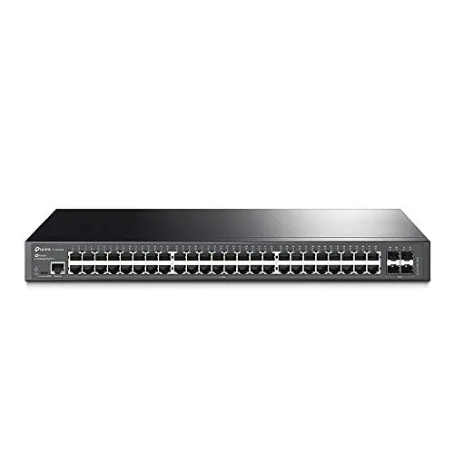 TP-Link Jetstream 48-PorT-GigabiT-L2-ManageD-Switch Mit 4 SfP-Slots, Managed, L2, Gigabit Ethernet (10/100/1000), RacK-Einbau, 1u