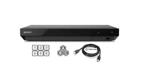 Region Free 4K UHD Blu-Ray Player Compatible with Sony UBP-X700 with UHD 4K Playback, 3D Multi Region Code Free | Blu-Ray Regions A, B, C | DVD Regions 0-8 with Dynastar 6FT HDMI Bundle