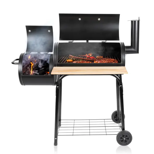 BBQ Collection Fumoir Barbecue - BBQ - Barbecue Charbon de Bois Grande Taille - Cheminée Réglable - 104 x 58 x 114 cm