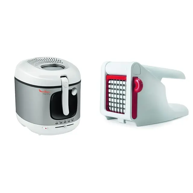 Lot Moulinex Friteuse à huile, Cuve 3 L, Mega AM480070 + Coupe-frites et légumes manuel K1015414