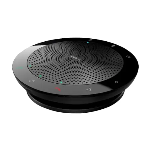 Jabra Speak 510 Haut Parleur – Enceinte Portable Conférence Certifiée Microsoft avec USB – Connectivité avec Ordinateurs Portables, Smartphones et Tablettes