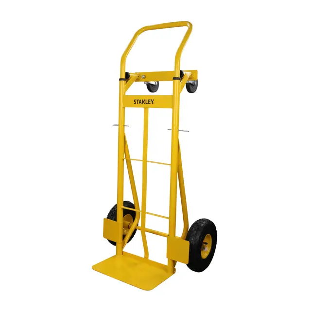 Stanley, Diable de transport robuste 200 kg, châssis en acier, roues de 260 mm, design compact, plate-forme spacieuse, idéal pour déménagements et livraisons
