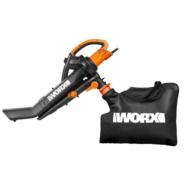 WORX WG505E 3000W Souffleur Feuilles Electrique Aspirateur à Feuilles 3 en 1 avec Sac Collecteur de 45L, 335 km/h, 600 m³/h