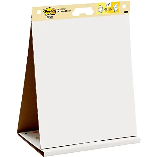 Post-it Super Sticky Meeting Charts, Pack de 1 Bloc avec 20 Feuilles, 584 mm x 508 mm, Couleur Blanche - Paperboard Adhésif Repositionnable pour Réunions et Sessions de Brainstorming