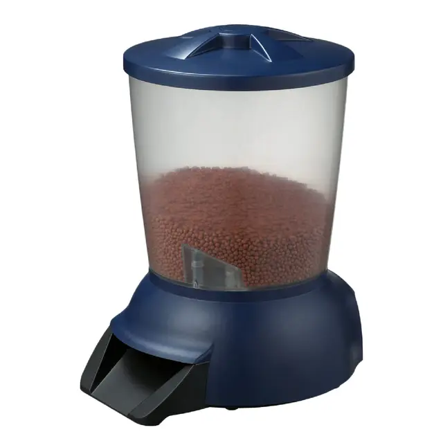 Distributeur automatique de nourriture AquaForte 5 litres avec piles 1,5V et transformateur 12V, alimentation 6x par jour, temps d'alimentation et quantité réglables, affichage LED, 5 mètres de câble
