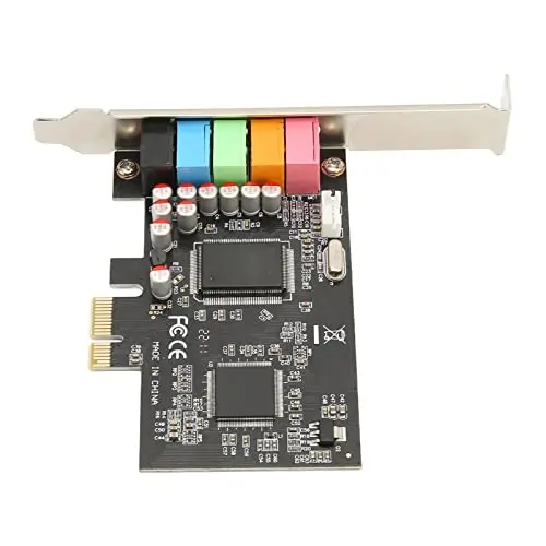 PCIE 5. Carte Son – Lecture et Enregistrement du Son Surround 6 Canaux, Carte Son Interne 24 Bits 48 KHz pour PC, Accessoires Informatiques de Haute qualité, Port PCI Expr