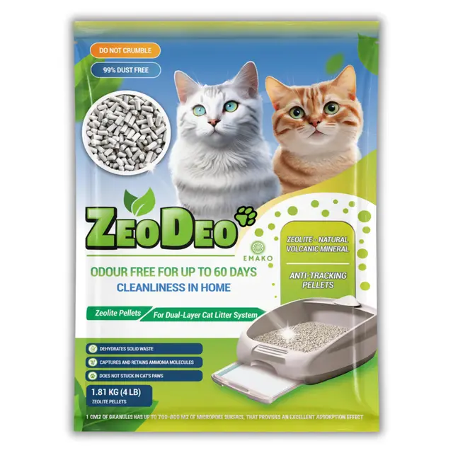 Granulés de litière pour Chats à la zéolite Naturelle pour systèmes de litière pour Chats à Double Couche 1.8 kg -4Lb