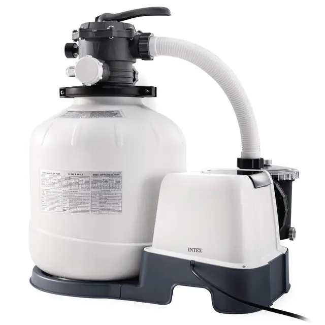 Intex - 26680 - Combo Filtre À Sable 8 M³/H + Sterilisateur Au Sel QX2600, Blanc/noir