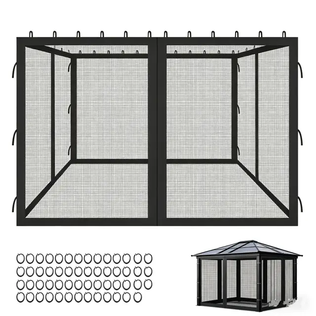Qdreclod Moustiquaire Pavillon 3x3m 4 Parois Imperméables