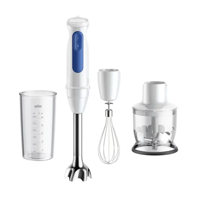Braun MultiQuick 3 MQ30.202M, Mixeur Plongeant avec Technologie PowerBell VPlus, 2 Vitesses+Turbo, EasyClick Plus pour Accessoires, Anti Éclaboussures, Hachoir 350ml, Verre 600ml, Fouet, 900W, Noir