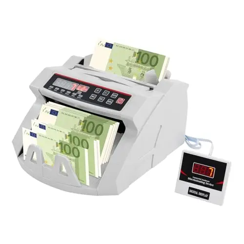 Compteuse de billets, détecteur de faux billets, avec double écran LED, 4 méthodes de détection, pour la grande majorité des devises