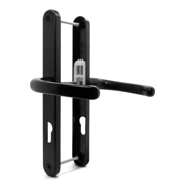 TSS Ensemble de poignées de porte UPVC - Levier/Levier - 170 PZ Centres - 240 Vis à vis - Plaque arrière 270x32 - Noir