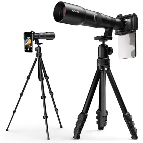 APEXEL 50X Super Téléobjectif pour Smartphone - Capture Professionnelle et Artistique (Faune, Sports, Concerts)
