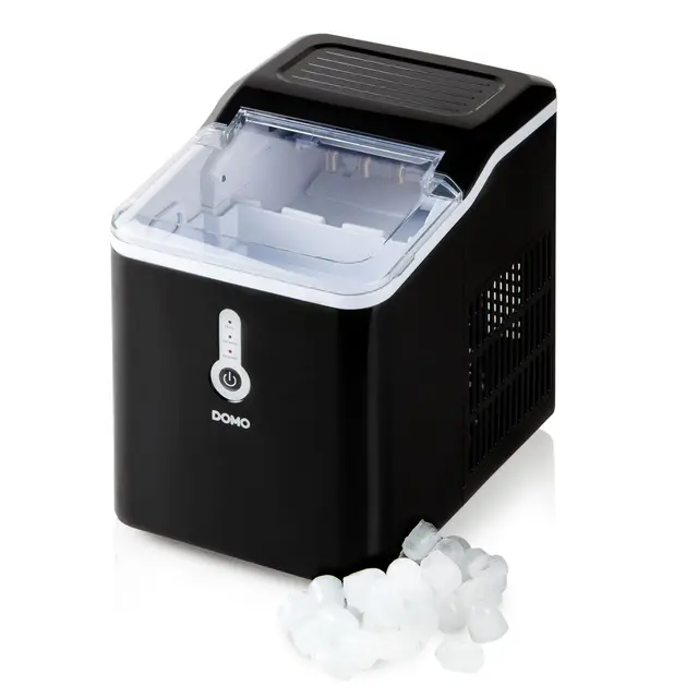DOMO DO9220IB Eiswürfelbereiter - 12kg/24Std - 1,5 L - Inklusive Rezeptheft mit Mocktail Ideen - Eiswürfelmaschine - Schwarz