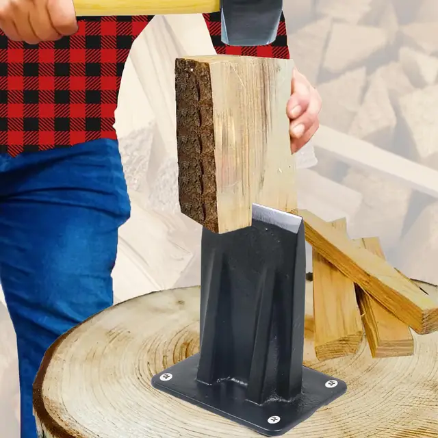 SPARES2GO Petit burin à bois robuste pour fendre le bois de chauffage (3 kg, grand)