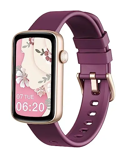 Montre Connectée Femme Petit Poignet AMOLED Bluetooth 5.4 Bracelet Connecté Podomètre, Cardio, Oxymètre, Suivi du Cycle, Sommeil, Notification, Étanche IP68, Pour Android iOS Cadeau Femme Violet