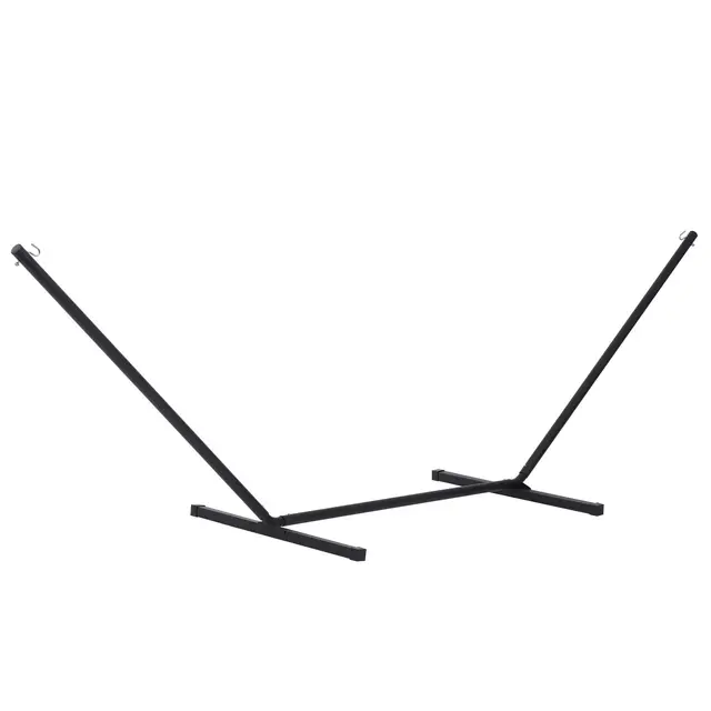 Outsunny Support Pied de hamac Structure Robuste métal époxy Noir dim. 3,60L x 0,92l x 1,12H m