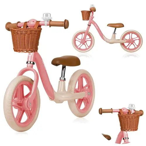 LIONELO ALEX PLUS Bicicleta sin Pedales para Niños hasta 30 kg, a partir de 3 años, Ruedas de Espuma EVA 30,5 cm, Reposapiés Cesta y Ajuste del Asiento y Manillar, Manija Antideslizante, Ligera 3,4 kg