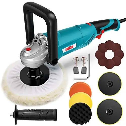 Polisseuse Voiture, ENEACRO 1200W Machine à polir, Polissage,6 Vitesse Variable, 180mm/150mm polissage Pad, Poignée en D et Poignée Latérale, pour le polissage et le cirage de voitures, Meubles