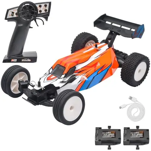 Serpent Mini Voiture RC 1:24 avec Gyroscope, 2,4 GHz véhicule Tout-Terrain RTR – Buggy 4x4 avec 2 Batteries + câble de Charge USB, véhicule Tout-Terrain Haute Performance