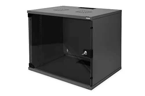 DIGITUS Armoire réseau - rack 19 pouces 9 UH - non monté - montage mural - profondeur 400 mm - capacité de charge 60 kg - porte vitrée - série SOHO - noir