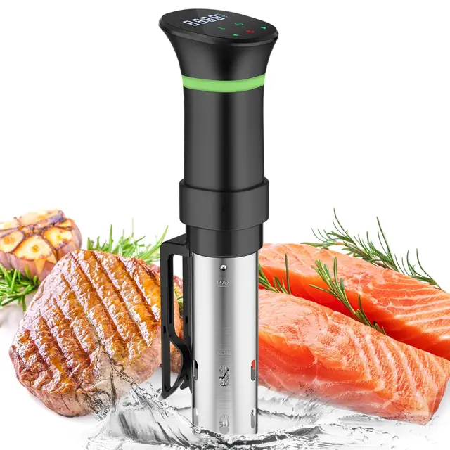 Thermoplongeur Sous Vide Cuiseur Sous Vide 1000W Calculateur dImmersion Cuisinière Thermostat Réglable Contrôle Précis de la Température pour Viande Oeuf Légume Écran Tactile LCD 25 à 92,5℃