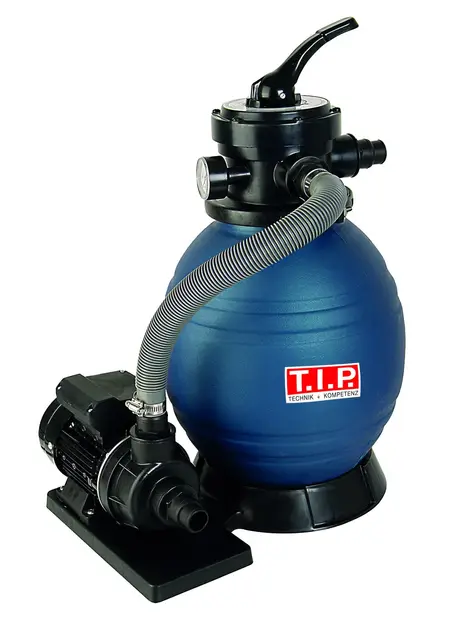 T.I.P. Filtre à Sable SPF 180 Haute Capacité 20m³ Débit 7900 l/h Filtration Piscine Valve Polyvalente Bleu Noir