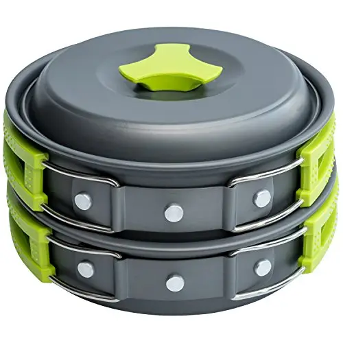 MalloMe Kit de Batterie de Cuisine de Camping pour Équipement de Sac à Dos - Kit de Cuisine de Camping - Réchaud de Camping Portable et Réchaud de Sac à Dos Compatible - Accessoires de Camping