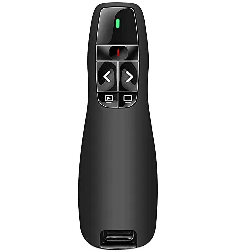 Ergonomique Telecommande Ordinateur Powerpoint, 2.4GHz USB Presentation Cliqueur Zapette Powerpoint Pointeur Slide Présentateur Sans Fil pour Ordinateur PC Portable