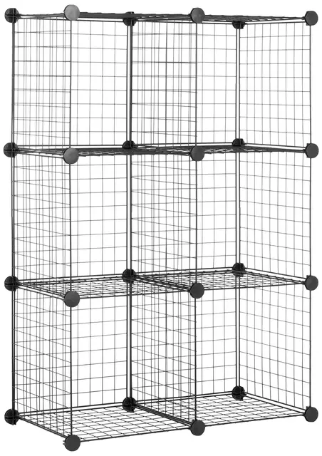 Amazon Basics cubes de rangement en fil métallique, 6 Cubes, Noir, 37 D x 77 W x 114 H cm