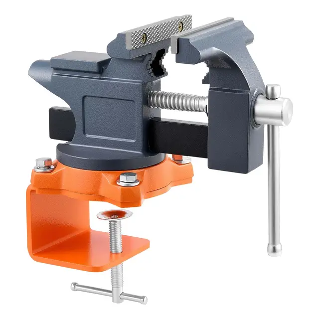VEVOR Étau d'Établi Largeur de Mâchoire 114 mm Étau de Table en Fonte avec Base Pivotante 270°, Dégagement Rapide, Base Surélevée, pour Travail du Bois, Métaux, Perçage, Découpe, Atelier, Bricolage