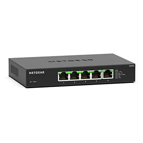 NETGEAR (MS305) Switch 2.5 Gigabit| 5 Ports Multi-Gigabit | Installation Bureau ou Mur, idéal pour Profiter des connexions Fibres à 2GB, Plug and Play