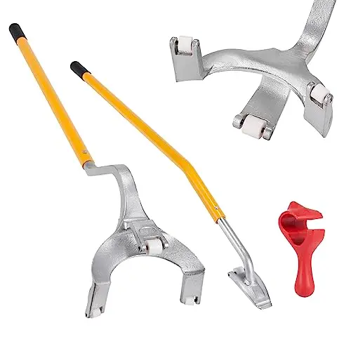 VEVOR Levier Démonte Pneus Poids Lourds 571-622 mm Démonte Pneu Acier Barre Montage Démontage Manuel 3 Outils de Changement de Pneu Maintien Talons Décolle-Talon pour Camion sans Chambre à Air Jaune