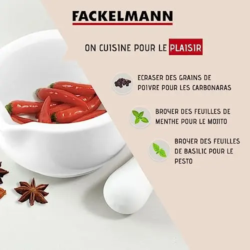 Fackelmann Mortier et pilon en porcelaine