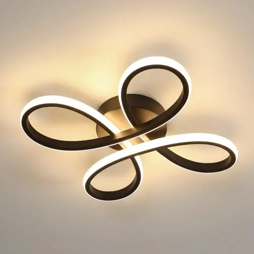 Comely Plafonnier LED Fleur Noir