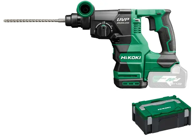 HIKOKI Akku Bohr- und Meißelhammer DH3628DAW2Z, (36V, Volllastschlagzahl 0-4300 min-1, Schlagenergie 3,2 J) (SDS-plus) Basic, Brushless, im HSC II (Ohne Akku und Ladegerät)