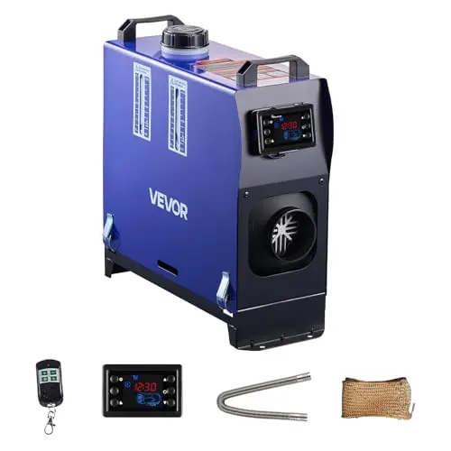 VEVOR Chauffage Diesel 8 kW DC 12 V/24 V, Réchauffeur d'Air Diesel pour Stationnement, Portable Tout-en-Un, avec Télécommande et Écran LCD, Réservoir de Carburant 5 L, pour Camion Camping-car Bateau