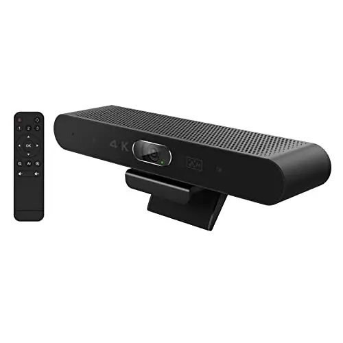 Caméra de visioconférence EagleBar Pro2 Caméra 4K ePTZ AI Face Tracking, Haut-Parleur et Microphone de conférence, avec télécommande, Compatible Zoom/MS Teams ou Streaming OBS