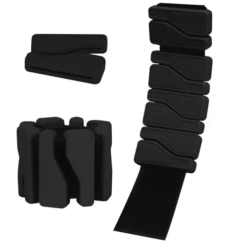 Lot de 2 Poids Poignet(1lb Chacune), Réglables Poids Poignet, Ankle Weights pour Hommes et Femmes, Portables Leste Cheville pour Yoga, Danse, Pilates, Aérobic, Marche, Natation