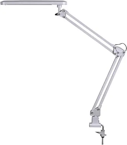 LED Schreibtischleuchte Raul aus Metall Kunststoff silber B:5cm H:50cm mit Schalter