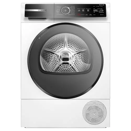 Bosch WQB245B40, Stiftung Warentest GUT (2,5)*, Série 8 Sèche-linge intelligent à pompe à chaleur 9 kg, séchage contrôlé par capteur AutoDry, programme automatique SmartDry, écran LED, condensateur