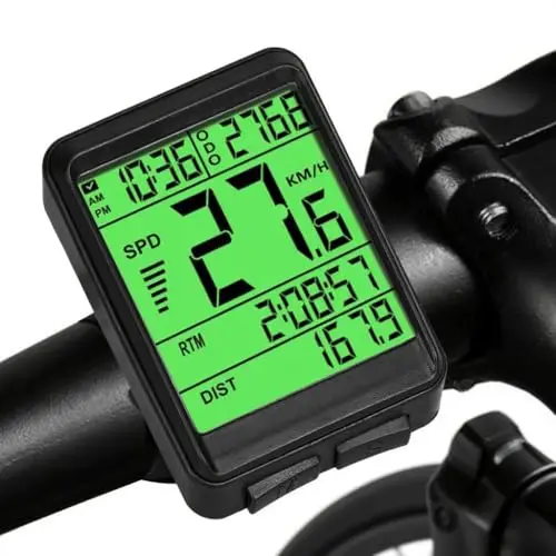 Ordinateur de vélo sans fil, IPX7 étanche, compteur de vélo avec écran rétroéclairé, compteur de vélo avec démarrage/arrêt automatique, ordinateur de vélo multifonctionnel pour enfants et adultes