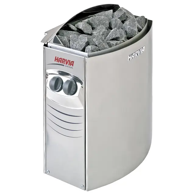 Sauna Poêle Électrique Harvia Vega 6,0 kW avec unité de contrôle encastré BC60, Taille de sauna: 5 - 8 m³ , Tension 400 V 3N ou 240 V 1N